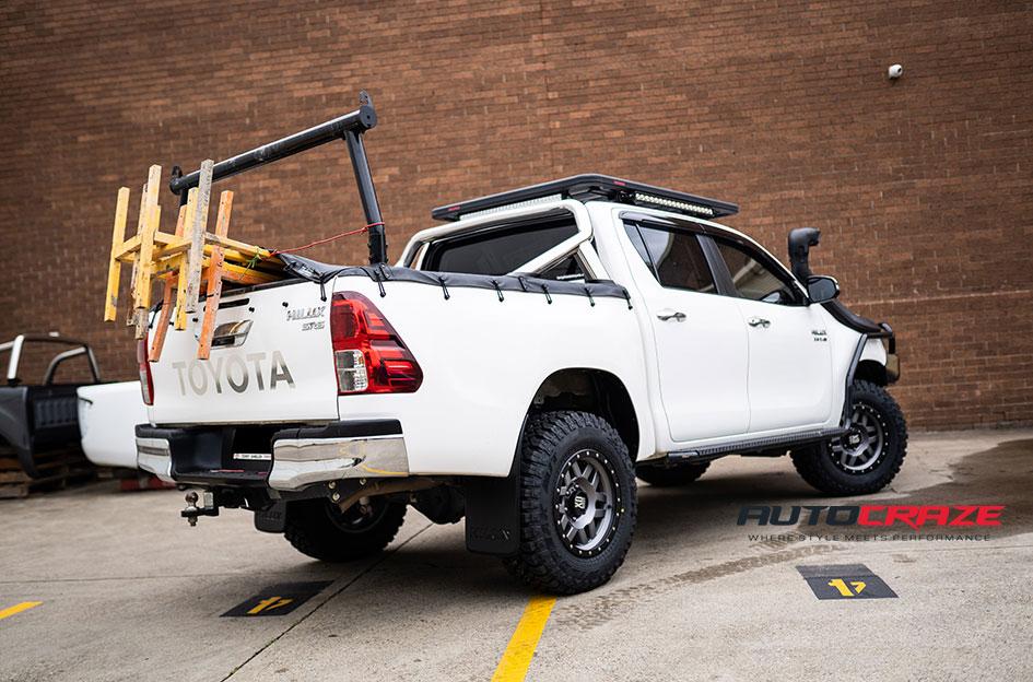 TOYOTA HILUX N80 4WD MACHETE XD MATTE GREY WITH BLACK RING